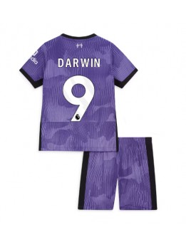 Liverpool Darwin Nunez #9 Ausweichtrikot für Kinder 2023-24 Kurzarm (+ Kurze Hosen)